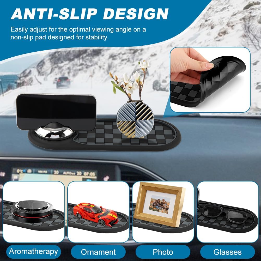 Multifunction Car Anti-Slip Mat, Car Dashboard Mobile Phone Holder, Anti Slip Mat Phone Holder And Temporary Parking Number Pad - Secure Storage For