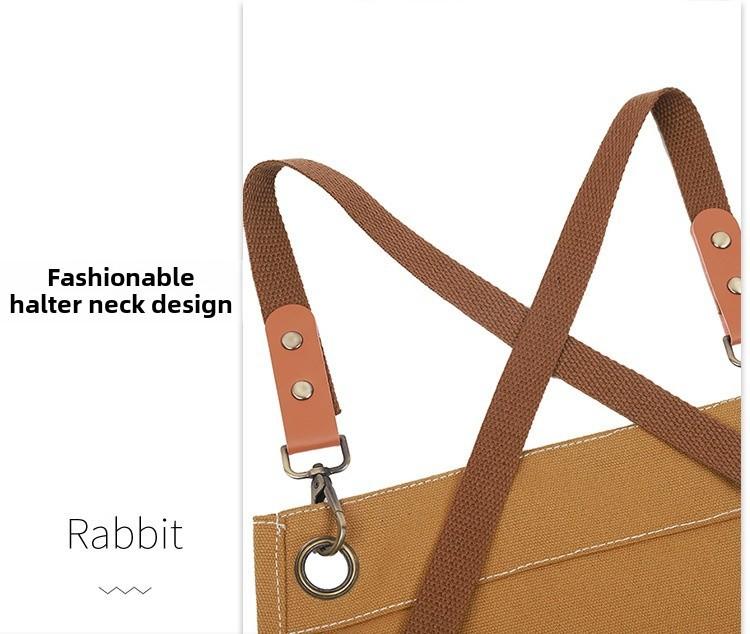 Wasserdichte und ölbeständige Koch- und Gartenschürze aus dicker Canvas-Baumwolle