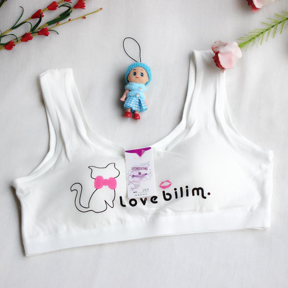 Girls' Summer Cotton Sports Vest: Wire-Free, Cute & Comfortable