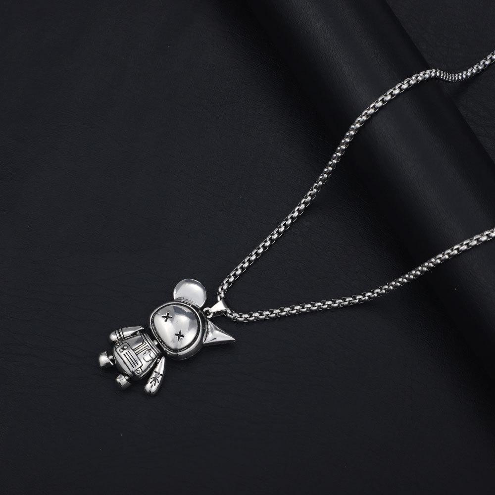 Trendy Titanium Steel Men's Dog Tag Necklace - Hip-Hop Style Pendant Chain