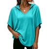 Women's Casual Loose-Fit Hooded V-Neck T-Shirt with Dolman Sleeves