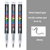 3Pcs Acrylic White/Black/Red/Blue Marker Brush Pens Art Markers for Rock Painting Stone Glass Wood Fabric Metal Tire Canvas