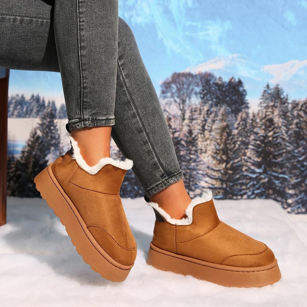 Fashion Women Boots New Winter High-top Snow Boots Women Thickened Plush Warm Simple and Versatile Comfortable Cotton Shoes for Women