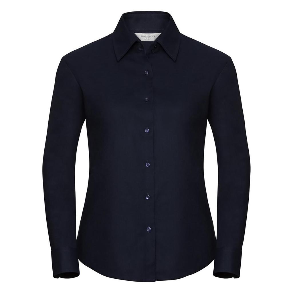 Russell Collection Ladies/Womens Long Sleeve Easy Care Oxford Shirt