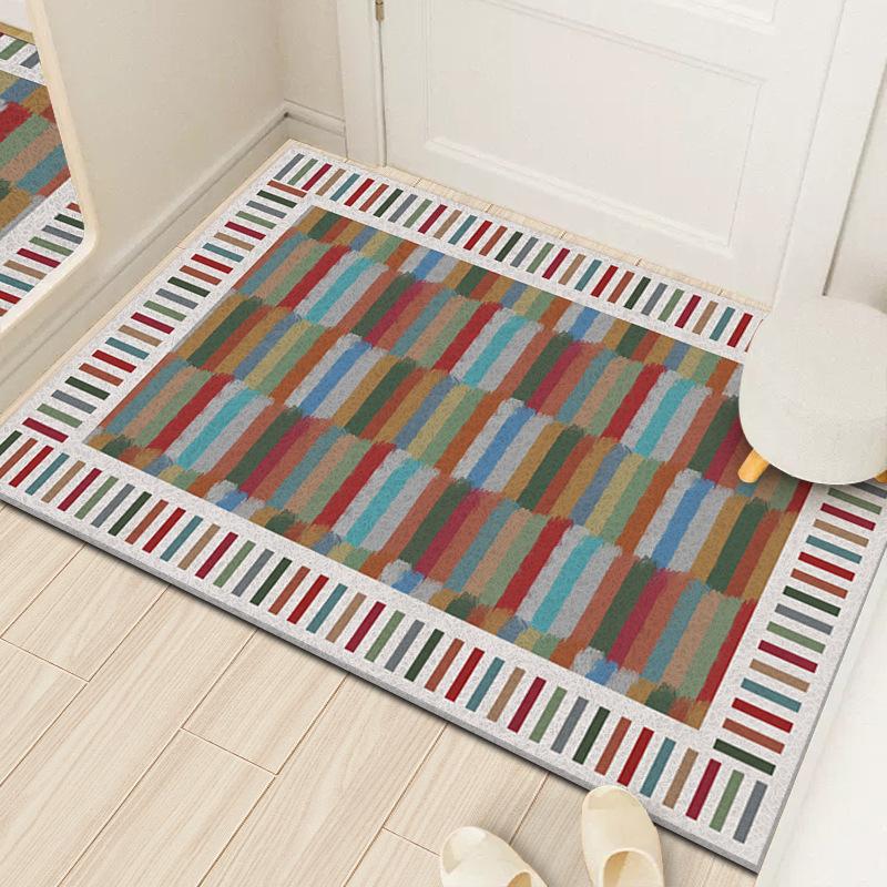 

Коврик в полоску для туалета, противоскользящий коврик для двери ванной комнаты, впитывающий коврик для ванной комнаты, быстросохнущий коврик для ванной комнаты 40 * 60CM Silk Ring