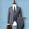 Men's Korean Style Business Suit: Three-Piece Trendy Casual Groomsmen Outfit