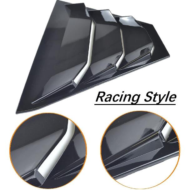 For Nissan Altima -2025 Rear Side Window Louvers,Racing Style Louvers Air Vent Scoop Shades Cover Blinds 1Pair (Glossy Black)