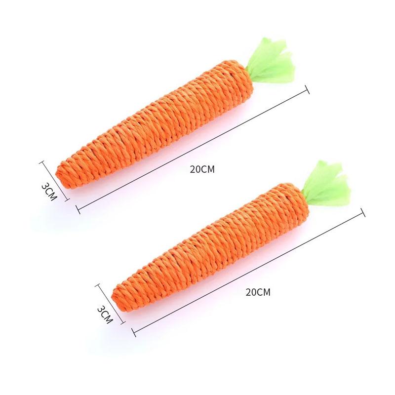 1/2/3/4/5pcs Fun Cat Teething Stick Sound Carrot Cuddle Toy Anti-Bite Scratch Board Pet Supplies For Interactive Entertainment