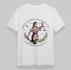 Men's Soft Comfy T-Shirt Justice Goddess Emblem Tee Short Oversize White Cotton