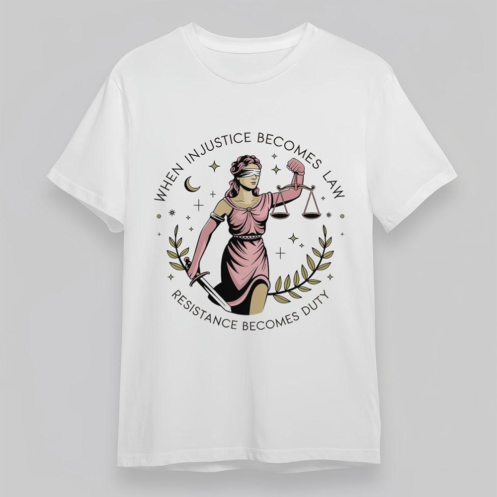 

Women s Fashion T-Shirt Justice Goddess Emblem Tee Short Oversize Cotton White 4XL