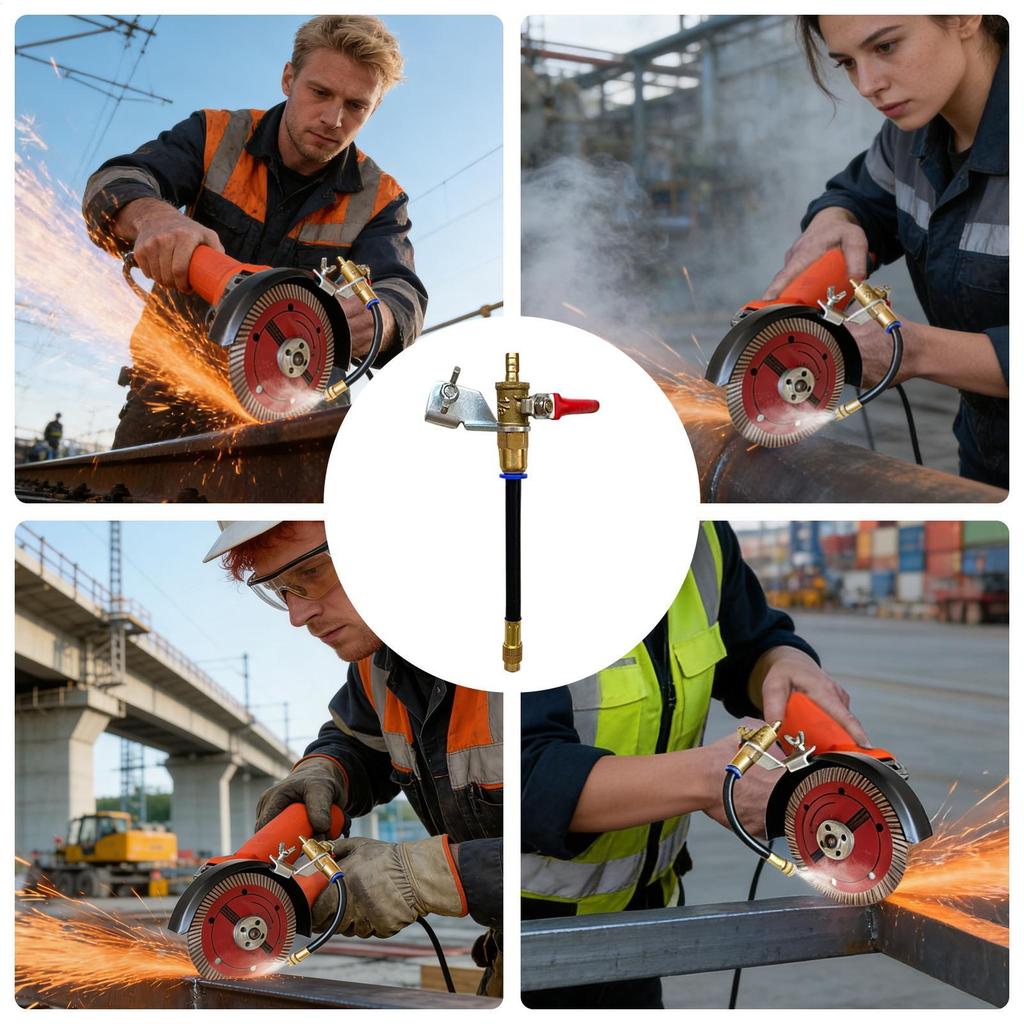 Staubentferner Wassersprüher Winkelschleifer Aufsatz Vernebelungs-Kühlsystem Fliesen schneiden Beton polieren Marmor Bauwesen