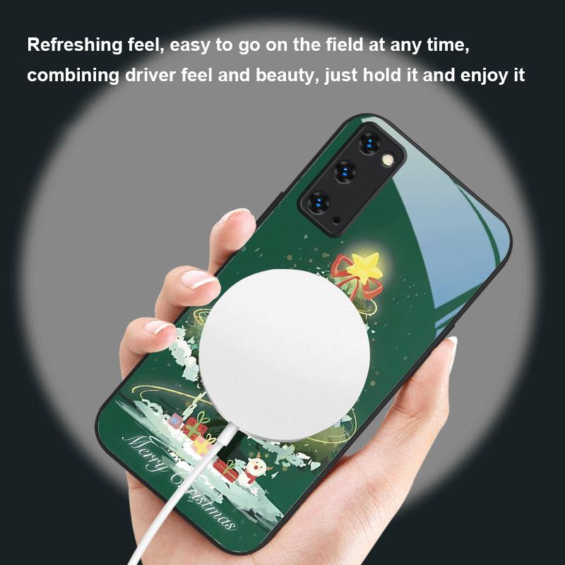 Decorated Christmas Tree For Magsafe Samsung S25 S25 Edge S25Ultra S8 9 10 20 S21 Pro 22 Plus S23 FE S24 Ultra Glass Phone Case