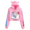 Zero Two Darling in the Franxx Anime Cropped Hoodie