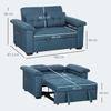 Pull Out Sofa Bed, Fabric 2 Seater Click Clack Sofa Bed Settee with 2 Pocket Springs