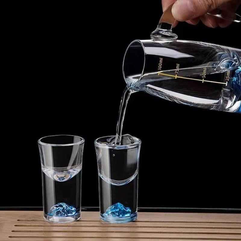 Velkoobchodní Kreativní Lanshan Křišťálové Sklo Luxusní Čínský Decanter na Likéry Sada S Odměrkou A Malými Skleničkami Barové Příslušenství Dárek