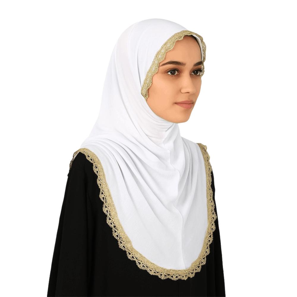 Long Hijabs Shawl Embroidered Lace Headscarf Fashion Wraps Shawl  Female