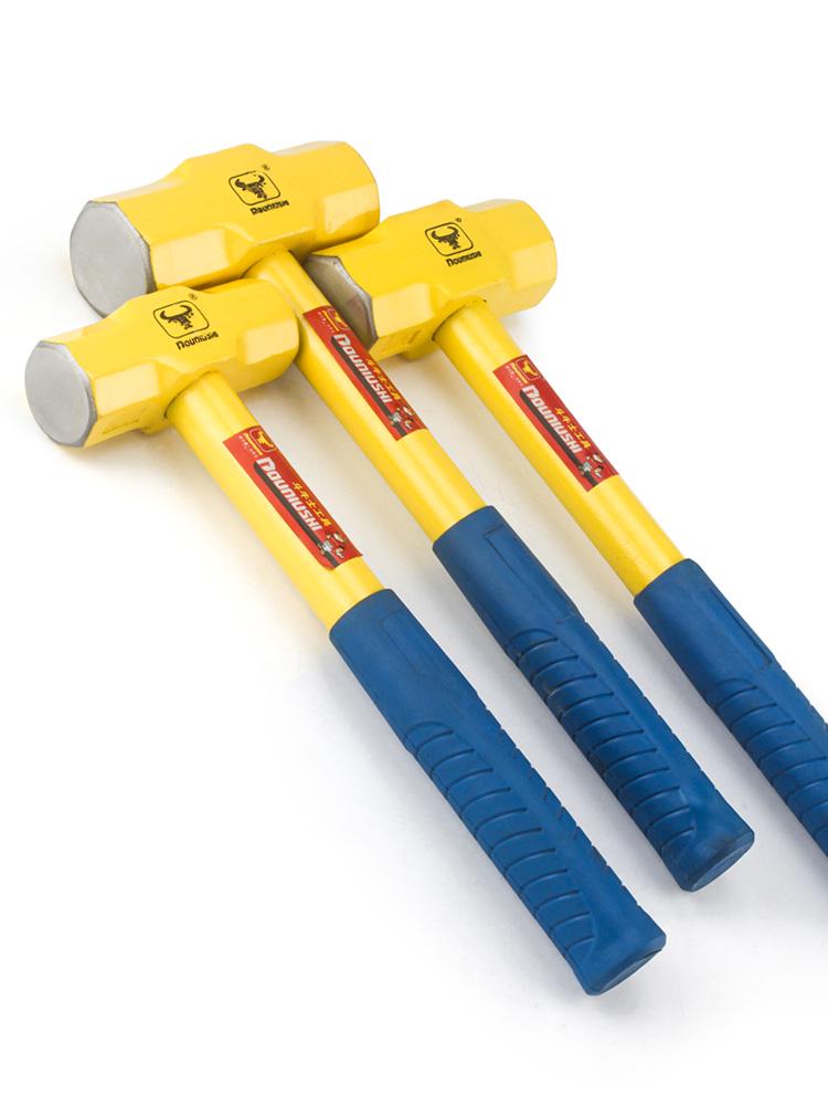 Octagonal Stonemason Hammer with Square Head, Iron/Wood Handle, Available in 3 lb, 4 lb, 6 lb.