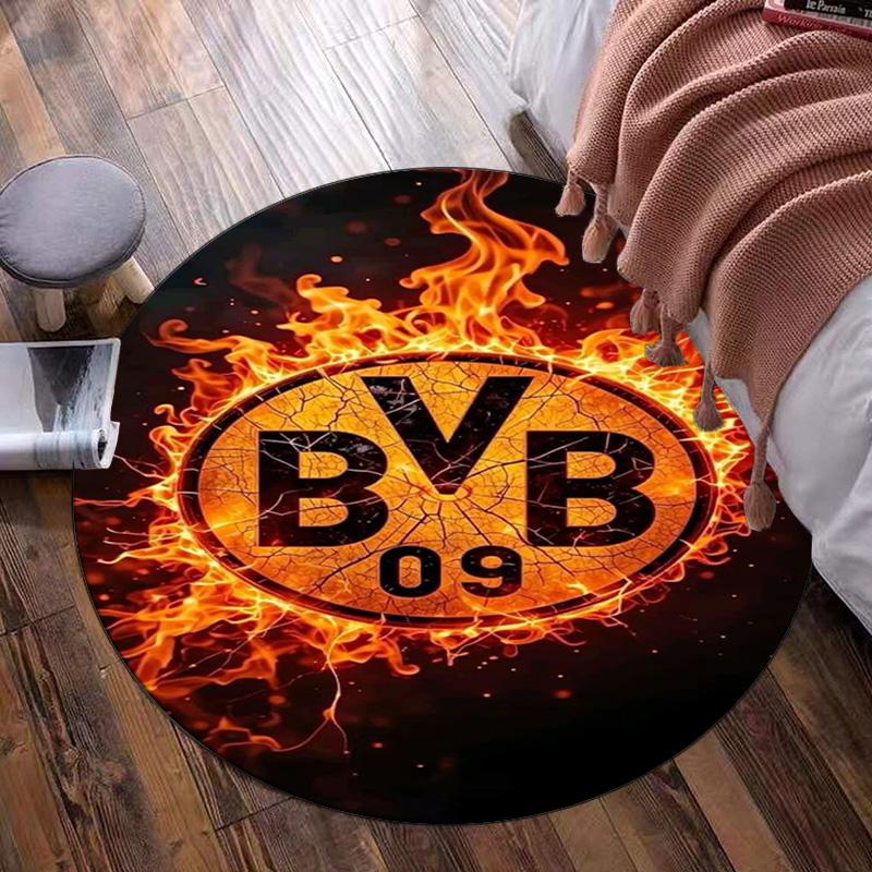Borussia fcfc Round Rug for Livingroom,Bedroom, Palyroom, Chair Rug, Area rug, Circle Carpet, Large Size Fan Christmas gift
