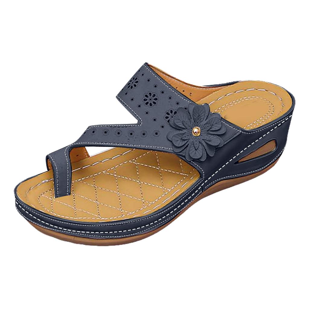 Women'S Platform Wedge Flip Flops Stylish And Casual Slip Floral Dressy Wedge Sandals For Women Earth Runners Women Sandals