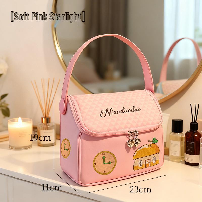 

Stylish Multi-Compartment Makeup and Toiletry Organizer Bag розовый