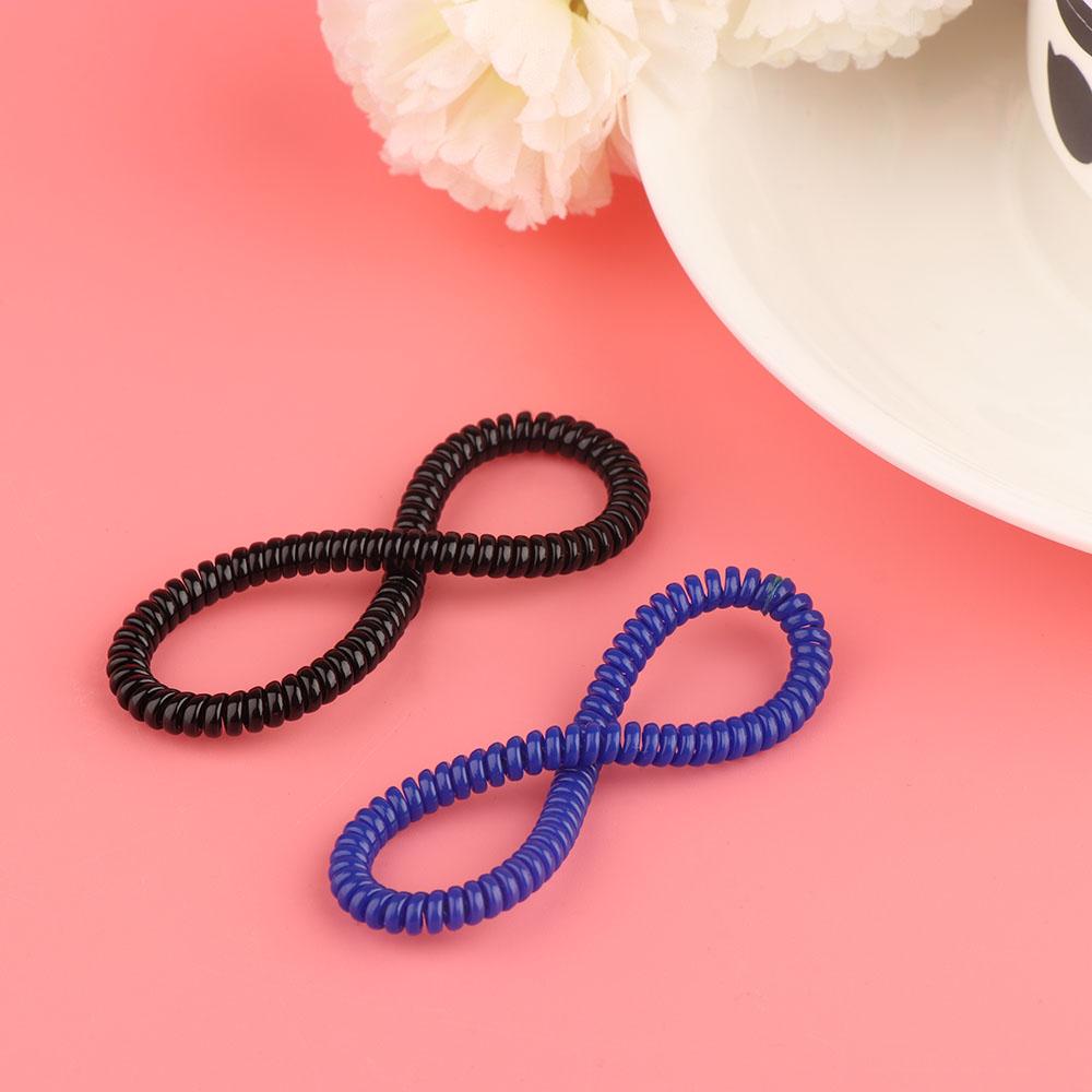 20 PCs Super Thin Elastic Hair Ropes Girl Rubber Telephone Wire Style Hair Ties Plastic Ropes Ponytail Holder Hair Accessories