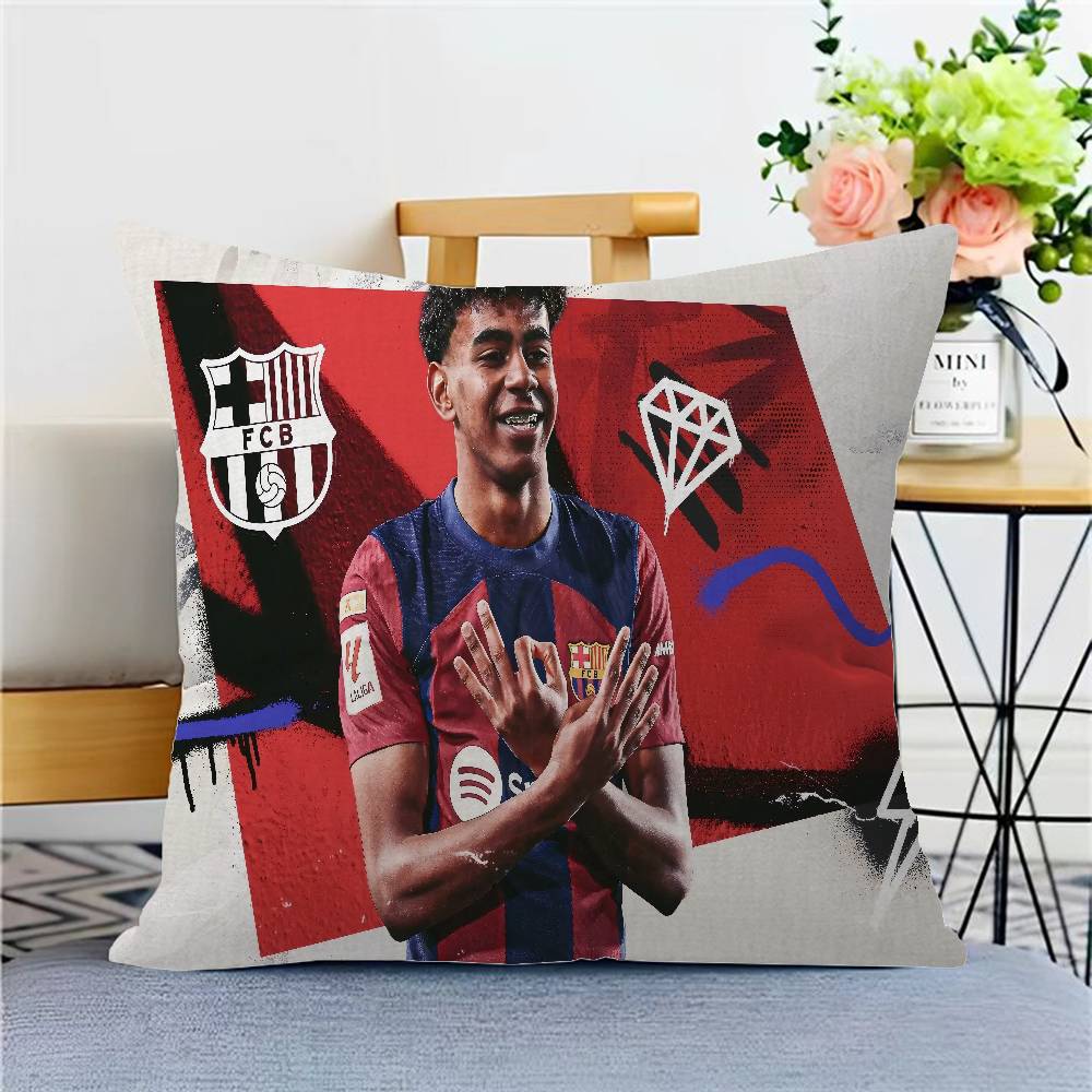 

Football Star Lamine Yamal Personalized Pillow Dust Cover Bedroom Kids Party Decoration Pillowcase Birthday Children Gift 12x12Inch