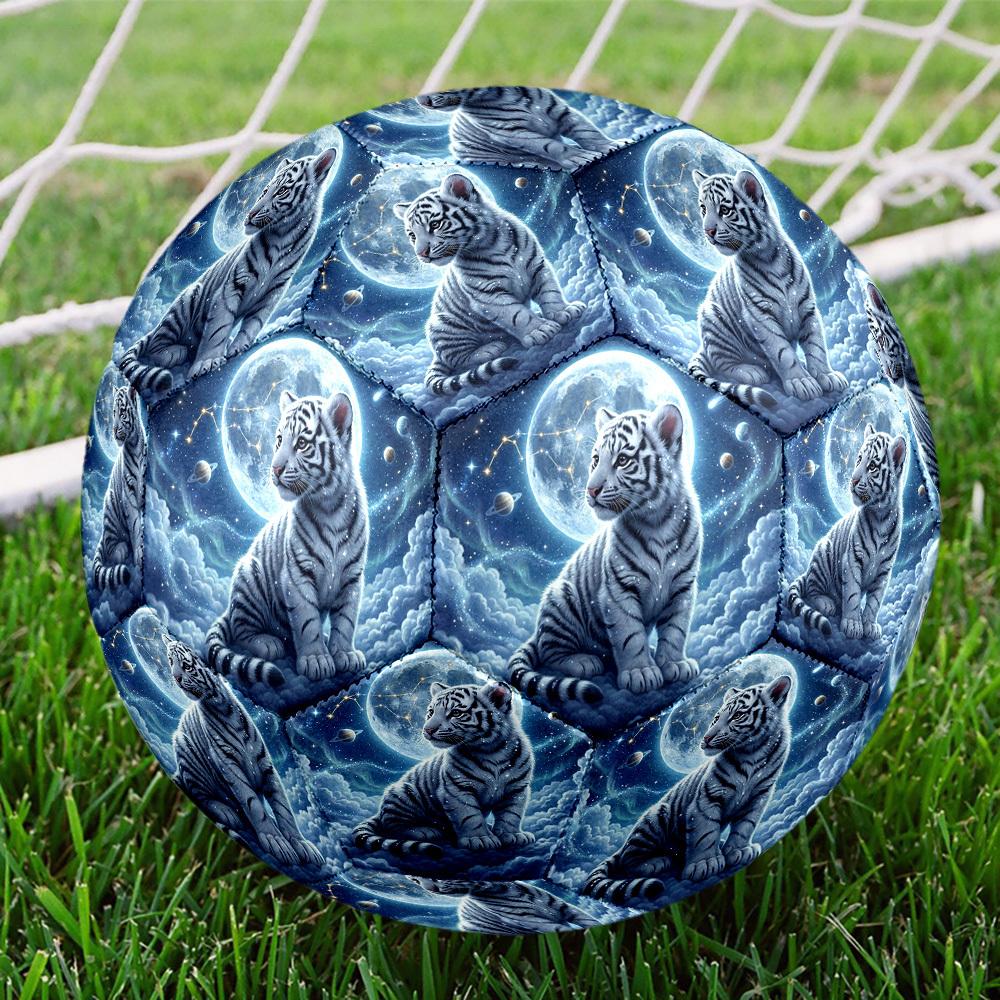 1pc Tiger Constellation Clouds Theme Soccer Ball Football, Size 5, Lightweight PVC, Outdoor Training Soccer Ball,Sports Gift T61473