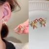 Unique Shiny Rhinestone Colorful Candy Stripe Earrings for Women Sweet Bowknot Heart Earrings 2026 Xmas Party Gift Jewelry