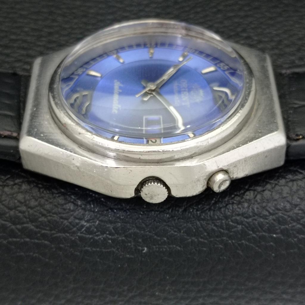 JAPAN VINTAGE ORIENT AUTOMATIC 46941 MENS BLUE COLOR DIAL WATCH a500734-5 R154-a500734