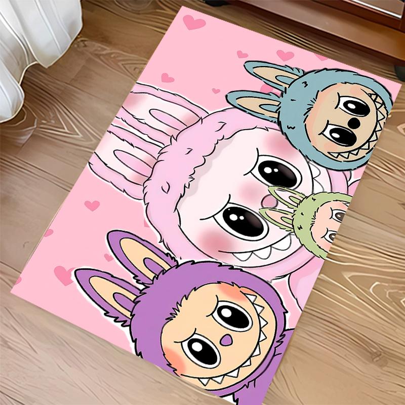 1pc labubu Print Area Rug - Soft, Washable Non-Slip Indoor Mat for Office Chairs, Living Room, Home Office Decorative Rug