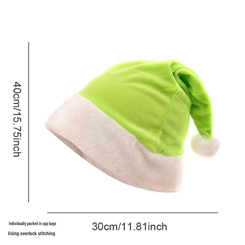 Super Soft Crystal Fabric Adult Christmas Hat - Festive Holiday Decoration & Party Dress-Up