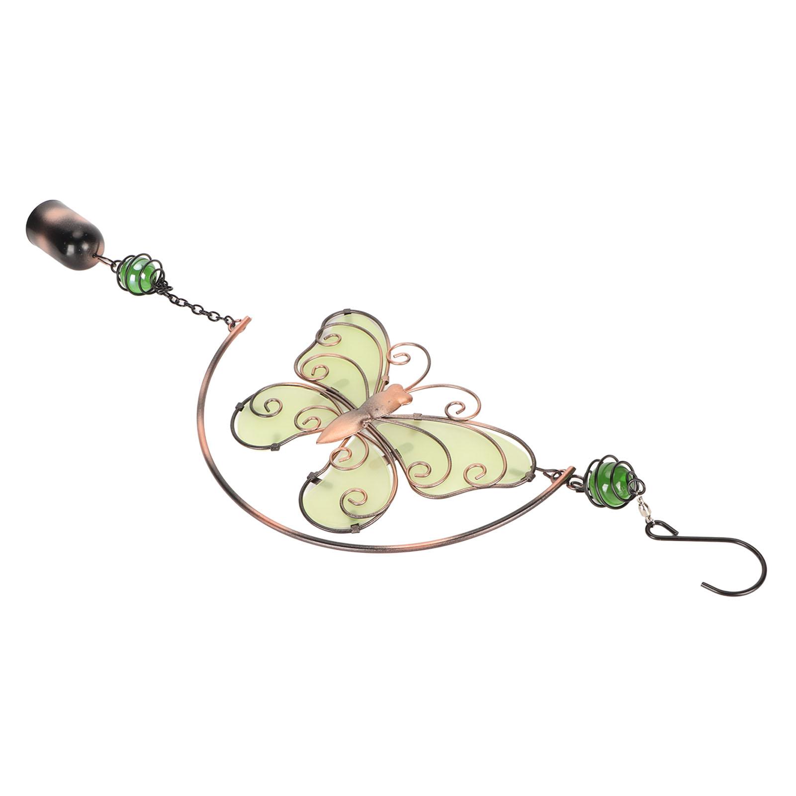 

Butterfly Luminous Wind Chime Good Luck Waterproof Wind Spinner Outdoor Window Hanging Decor for Patio Garden