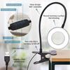 USB LED Clip-on Desk Light 360° Flexible Eye Protection Reading Lamp 3 Colors Brightness For Bedroom Table Study Read Lighting