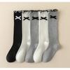 Girls Cotton Calf Socks Sweet Bow Ruffle Kids Fashion Simple School Socks For Spring Autumn Children Girl Footwear