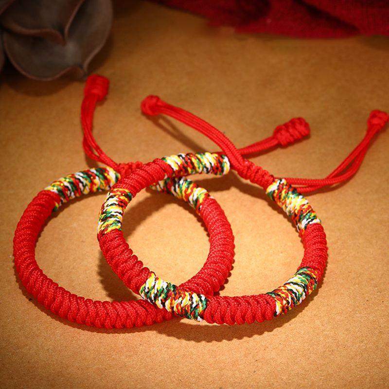 Tibetan Buddhism Lucky Bracelet Unisex Braided Adjustable King Kong Knot Red String Bracelets For Men Women Couple Pulsera