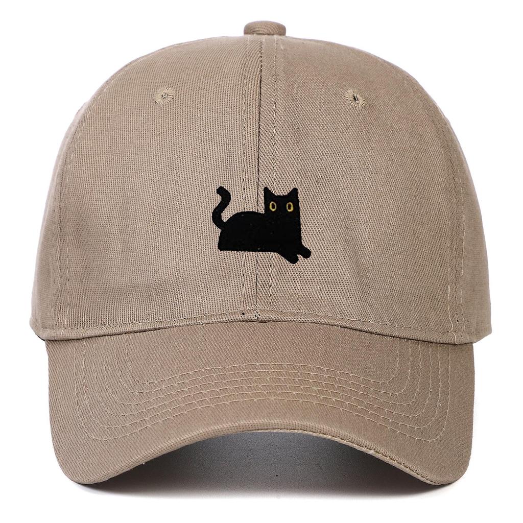 Black Cat Embroidery Soft Brim Baseball Cap - Unisex Summer Sun Hat, Outdoor Hip Hop Style