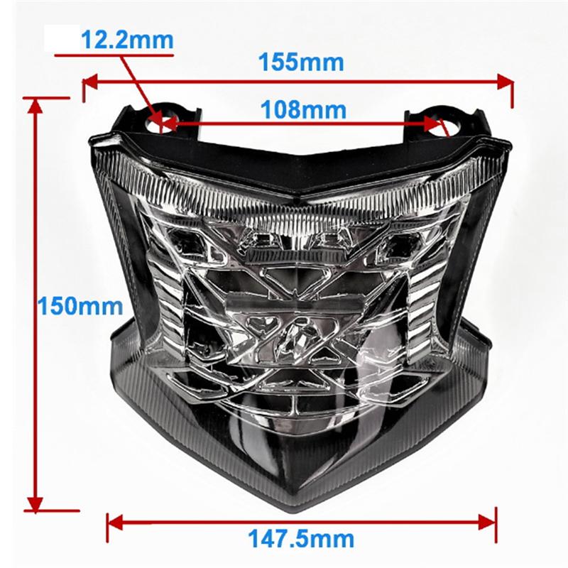 Motorcycle LED Tail Light Rear Brake Stop Lamp Turn Signal Light Flashing Light For KAWASAKI Z900 Z650 NINJA 650-A02G