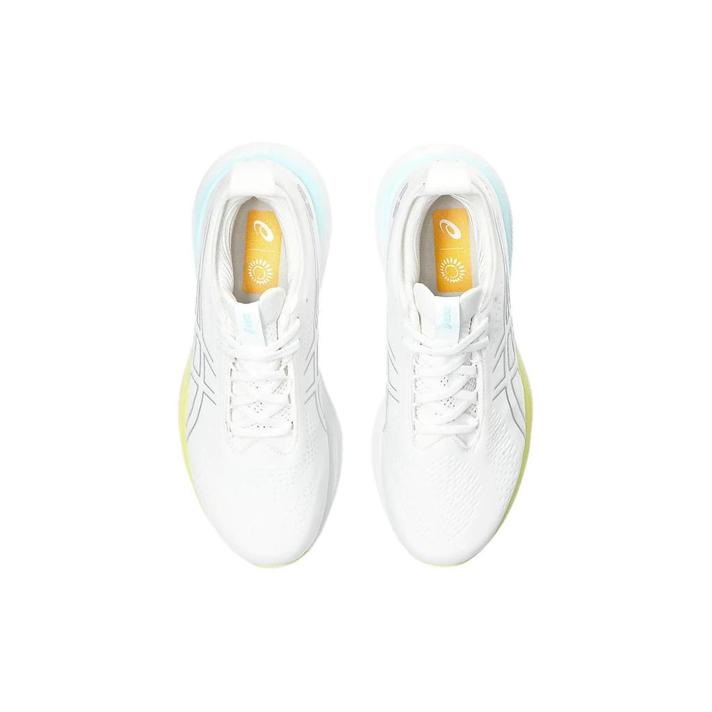 Nya Asics Gel Nimbus 25 Vit Pure Silver Gul Dam 1012B356-105