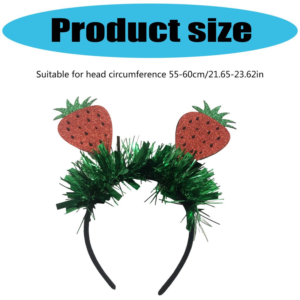 Havajská tématická pokrývka hlavy s tropickým ovocem, prázdninová čelenka do vlasů s třpytivým práškem pro party nadšence a milovníky léta