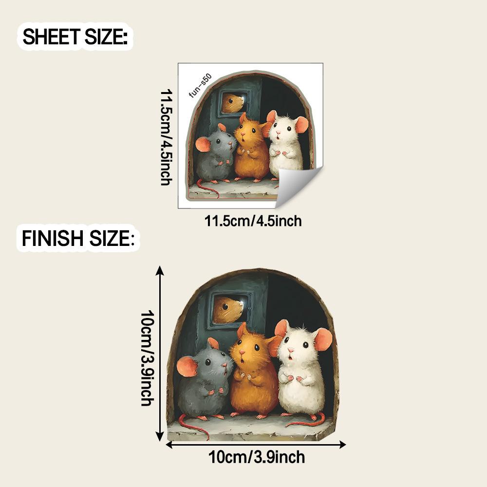 DIY Home Decoration Wall Stickers with Cute Little Mouse Holes Can Be Stuck At Will