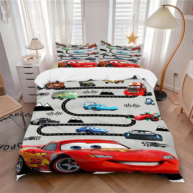 Cars Adventure Race Track Print 3Pcs Bedding Setduvet Cover With 2 Bedropillowcase Home Birthday Gift