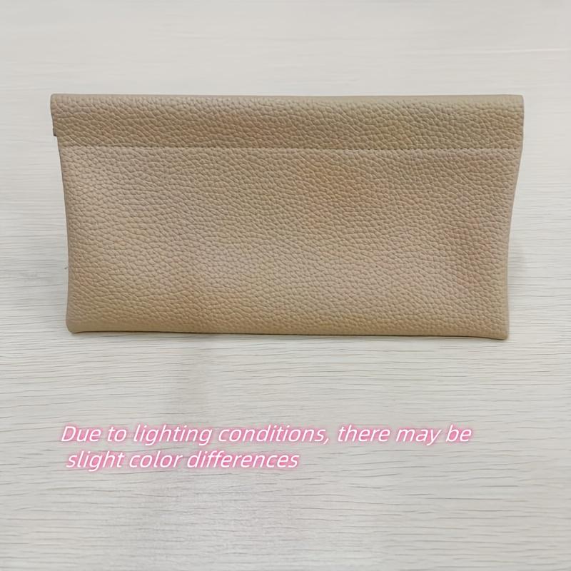 

Travel Wallet 1pc Classic Simple Style Automatic Closure Long Wallet, Lychee Texture, High Quality PU, Automatic Closure, Passport сірий