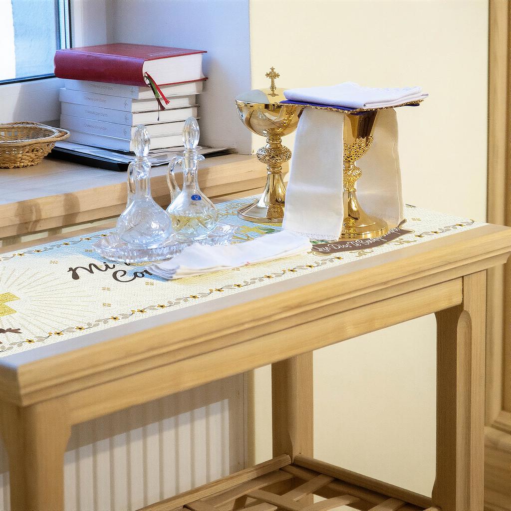 Mi Primera Comunion Table Runner My First Holy Communion Spanish Christening Holiday Kitchen Dining Table Decoration For Home Ki