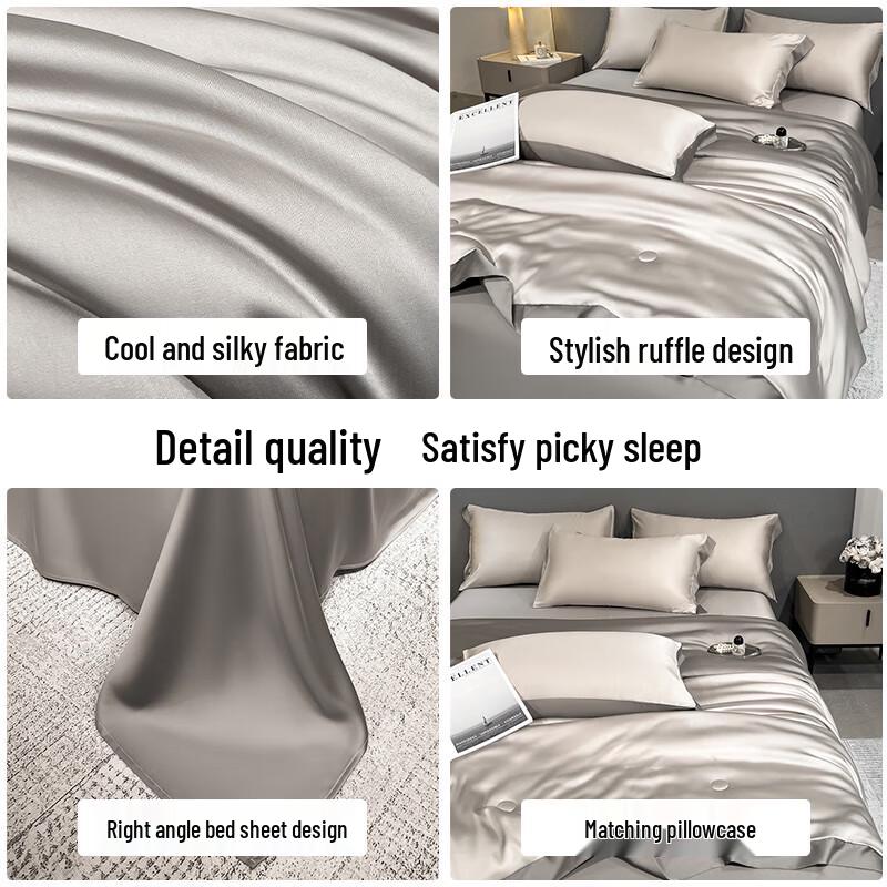Muji-style 10% Soy Fiber Summer Quilt 4-Piece Set
