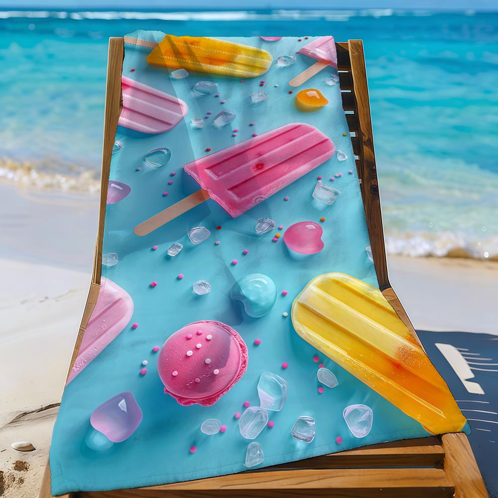 Eiscreme bedrucktes Handtuch Schnell trocknende Strandhandtücher Sind Geeignet Für Schwimmbäder Camping Yoga Und Das Fitnessstudio