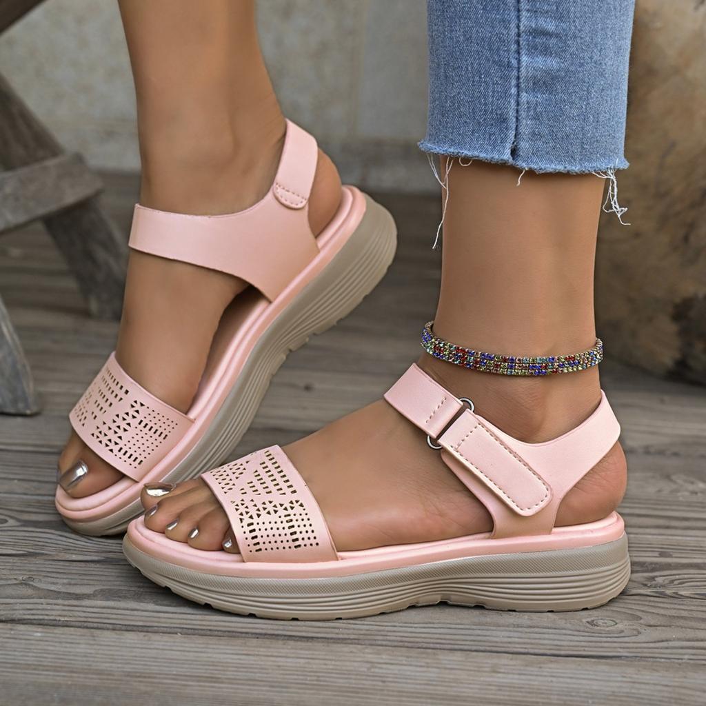 Summer Hot Sandals Roman Strap Sandals With Non Slip Soles Open Toe Sandals Wedge Lightweight Comfortable Sandalias De Mujer
