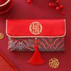 Embroidery Hongbao Best Wishes Red Pockets Large Capacity Brocade Red Envelop  Wedding