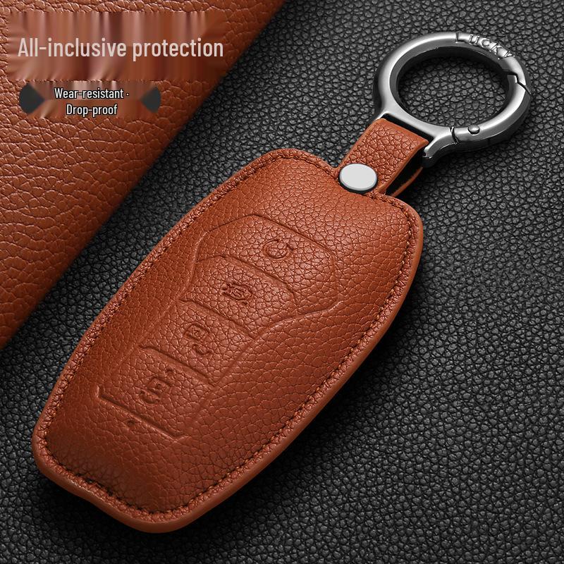 BYD Pro Key Case - Leather Protective Shell for Song Plus, Yuan DMI, Dolphin, Han, Tang, Qin, Han EV Models