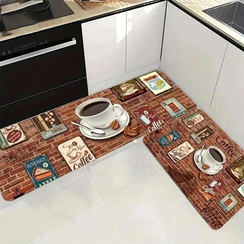 Kitchen Mat Kitchen Carpet Non-Slip Washable Bath Floor Mat Entrance Doormat Laundry Room Lounge Decor Rug Living Room Carpet