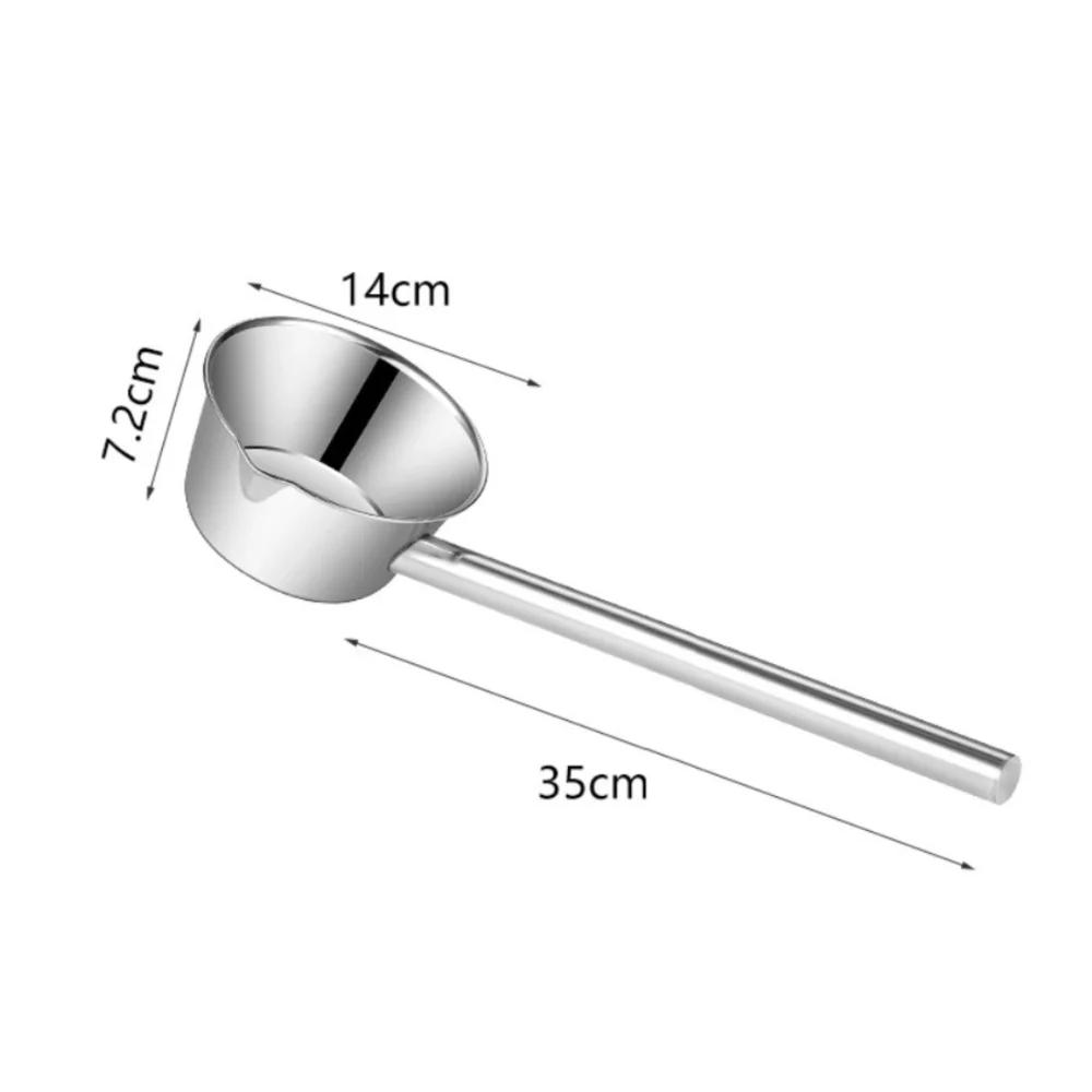 Big Stainless Steel Water Ladle Thickened Anti Scalding Sauce Seasoning Spoon Long Handle Extended Water Scoop Household